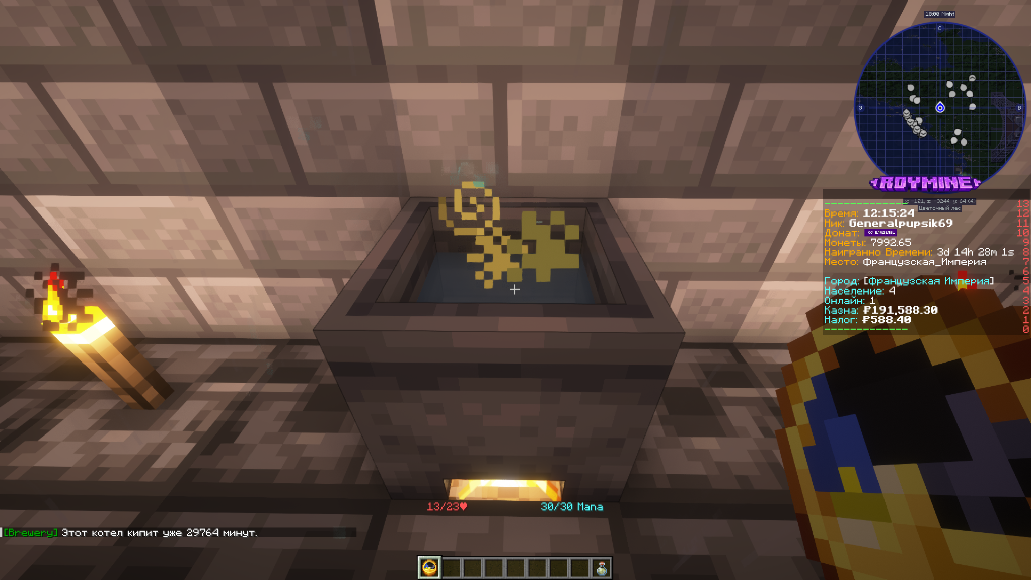 Brewery — проверка времени варки часами